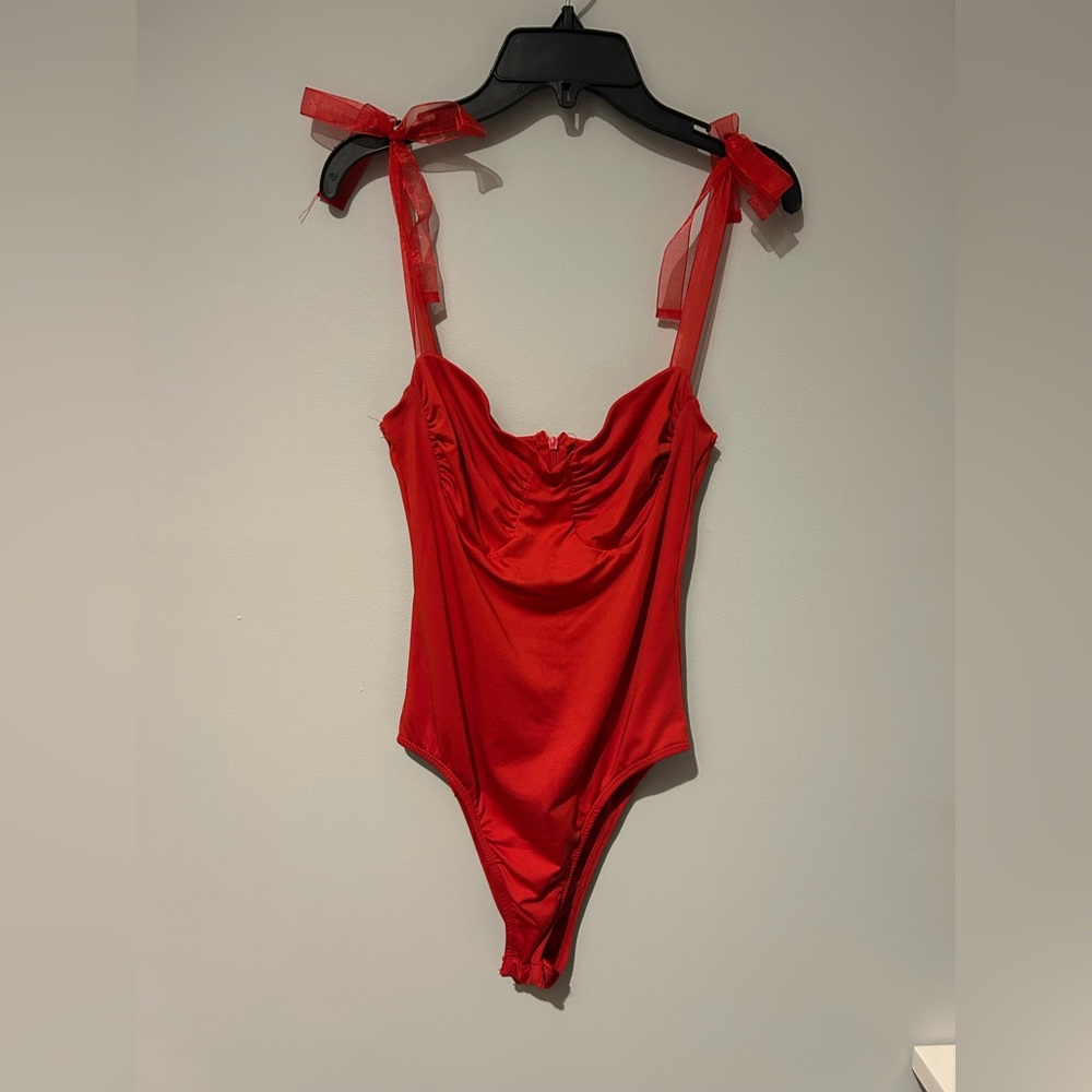 Tie-Shoulder One-Piece Bodysuit